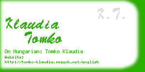 klaudia tomko business card